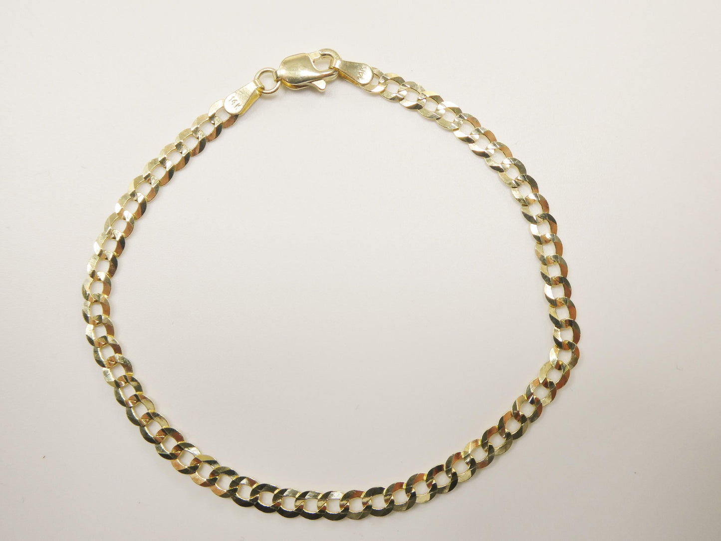14k solid real curb 7 inch bracelet