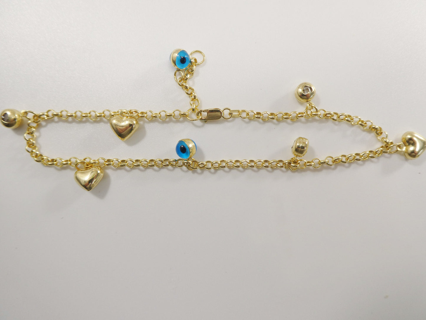 real 14k solid yellow gold 9 inch anklet bracelet