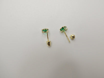 10k Real Solid Yellow Gold Birthstone Screw Back Children Earrings Heart Bazel Shape