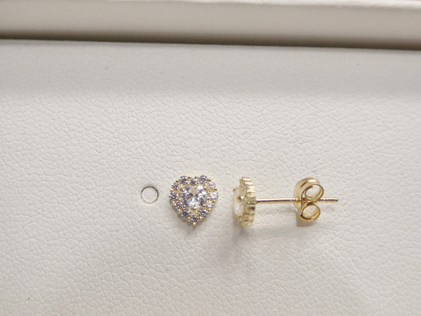 10k real solid yellow gold heart push back earrings