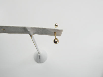 14k Real Solid Yellow Gold Plain Ball Belly Ring