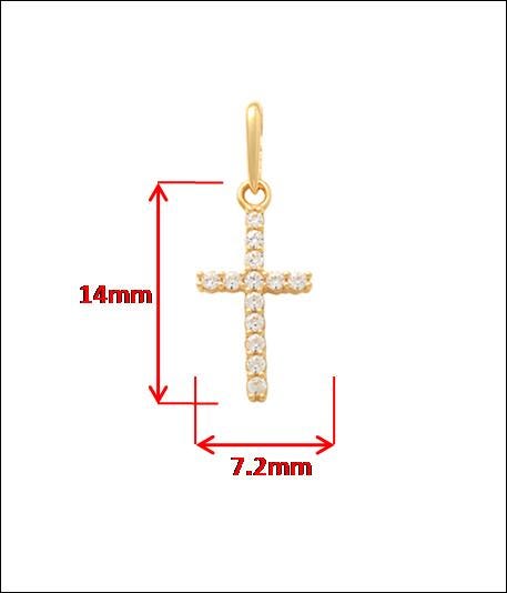 10k Yellow Gold Singapore Chain Necklace cross Pendant