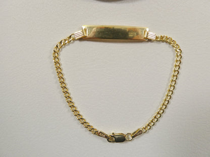 Real 10k Solid Yellow Gold 5.5 inch Curb Style Baby Bracelet