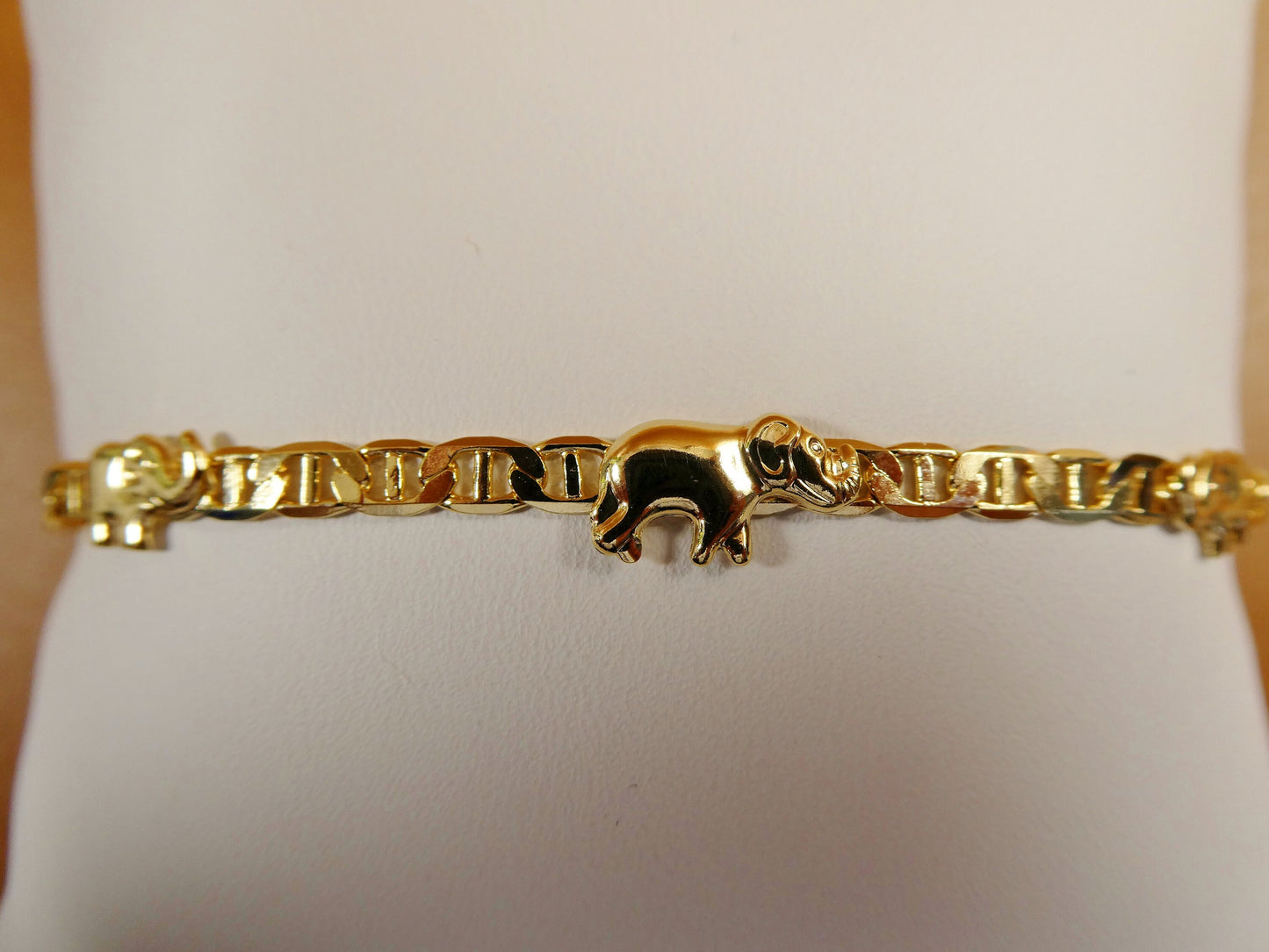5.5 inch 18k gold filled mariner chain style elephant baby bracelet