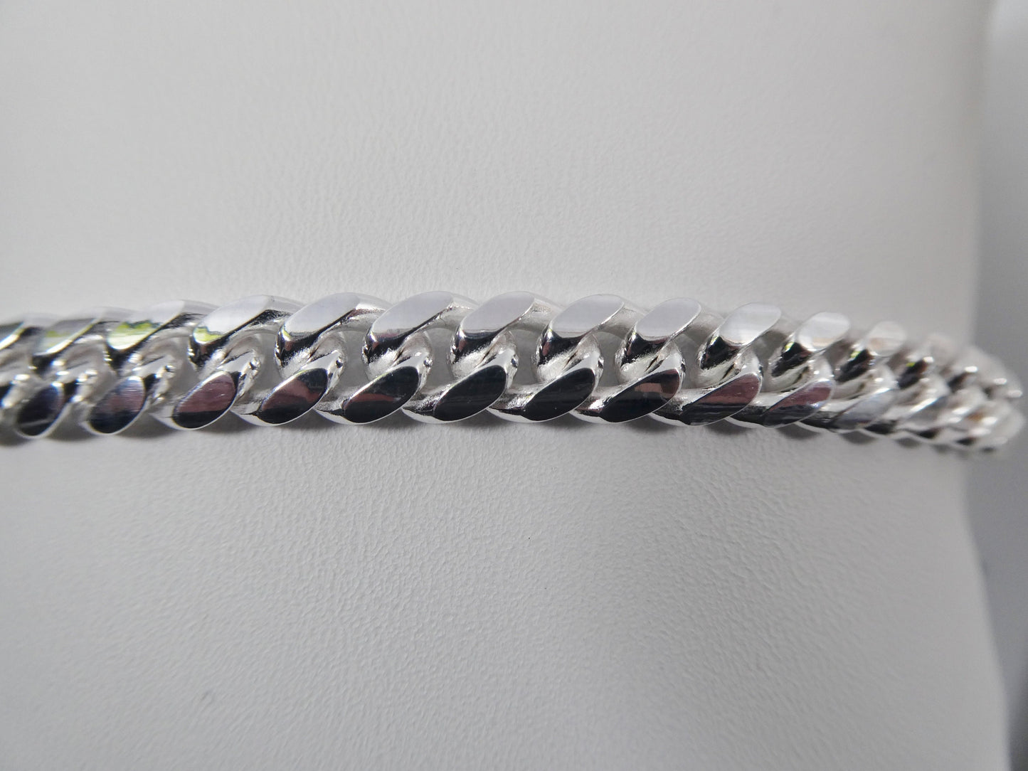 6mm real Miami link solid 925 sterling silver men bracelet safety box lock