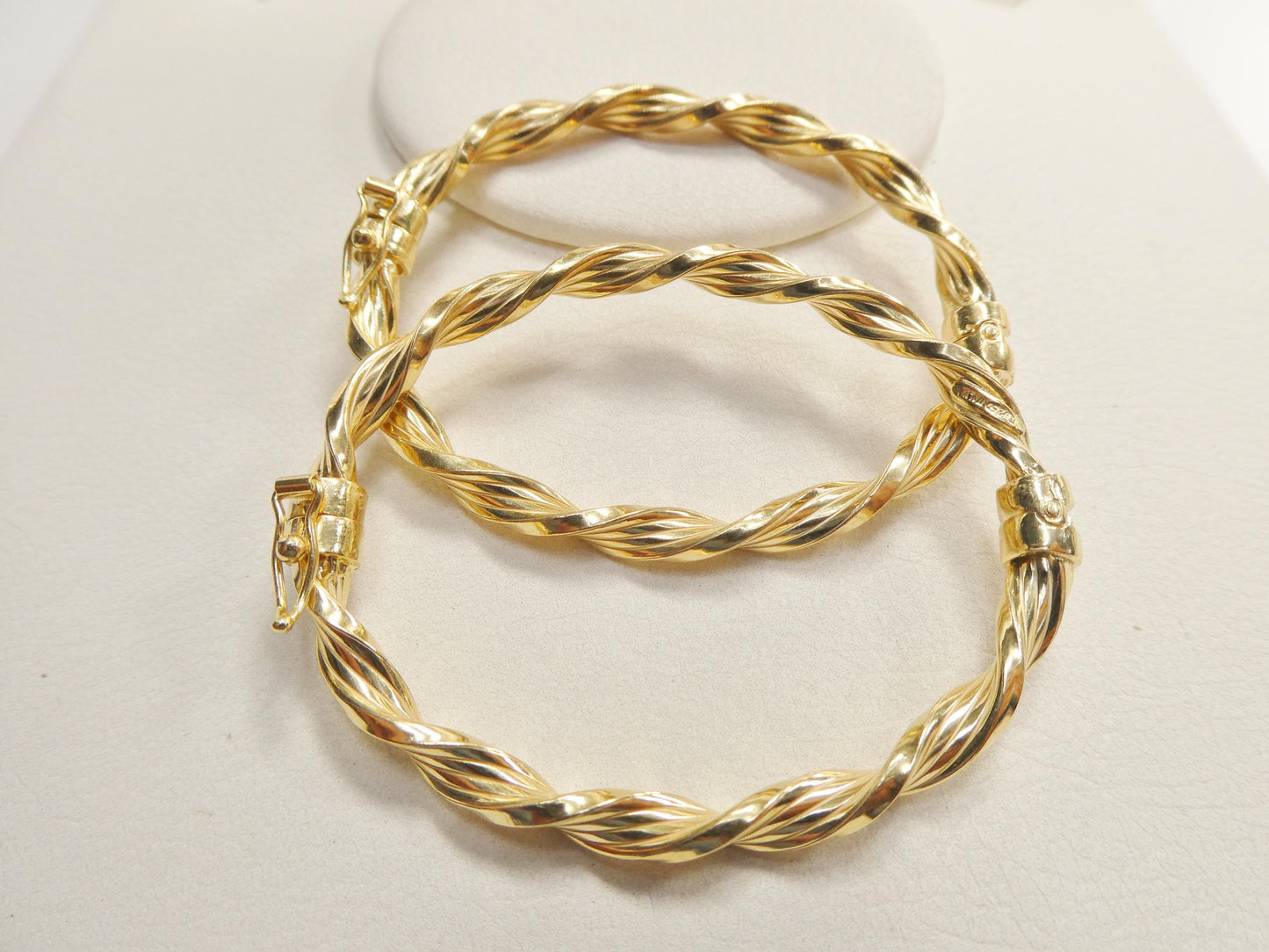 925 sterling silver baby children twist bangle bracelet yellow gold color finish
