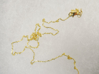 14k Real Solid Yellow Gold Tiny Small Cable Chain Necklace