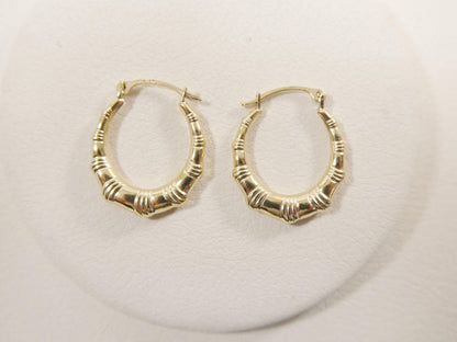 10k Real Solid Yellow Gold 18MM Classic Design Hoop Earrings