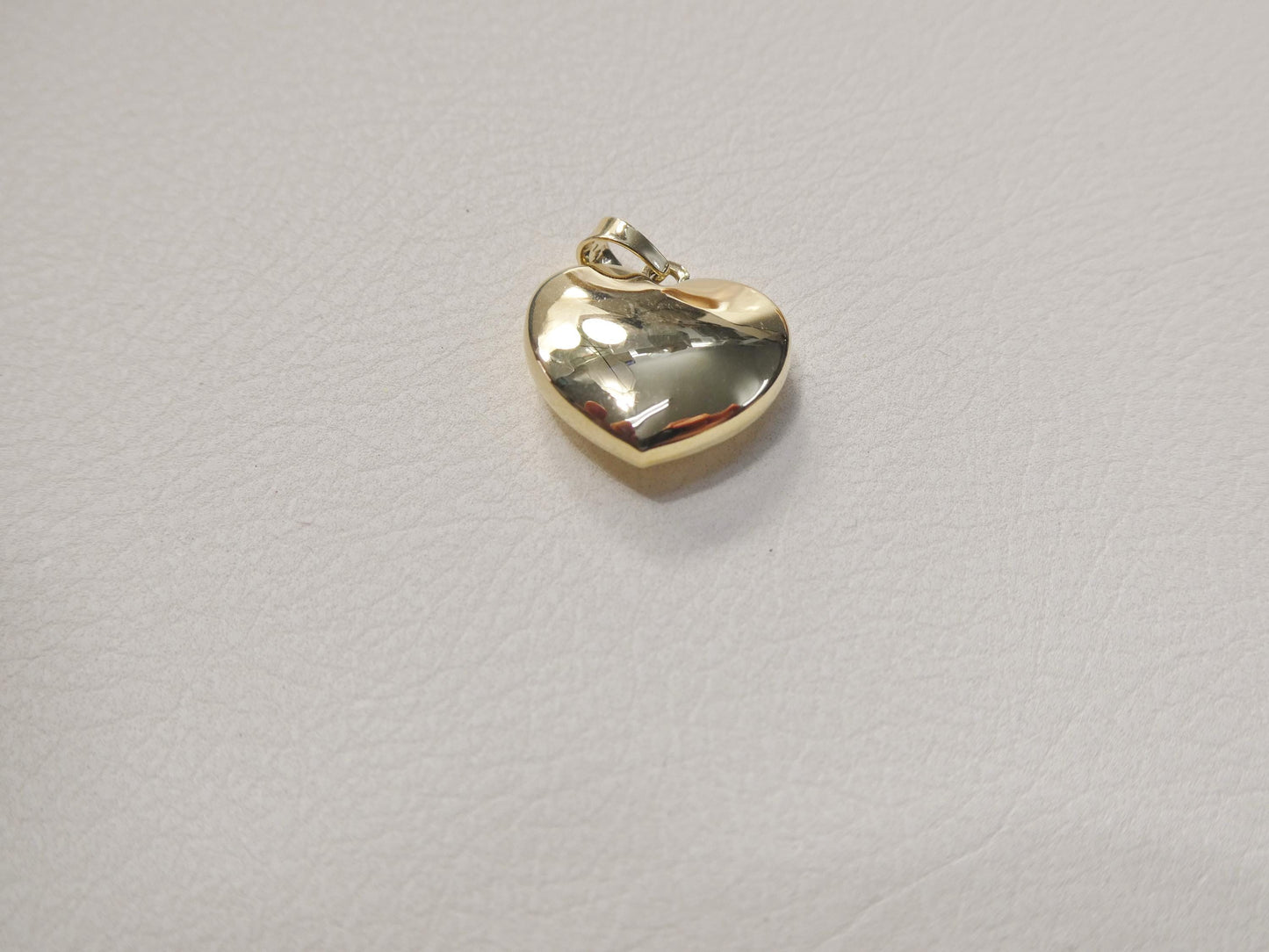 14k real solid yellow gold polish heart charm pendent