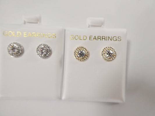 real 10k solid yellow gold round push post men stud earring