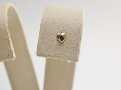 14k Real Solid Yellow Gold Twist Plain Heart Stud Nose Ring
