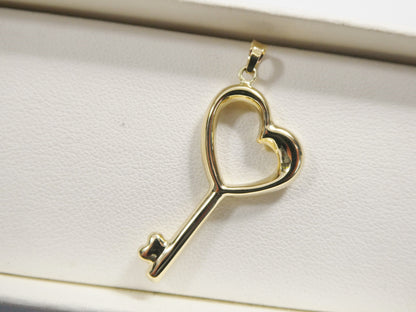 Real 14k Solid Yellow Gold High Polish Key Charm