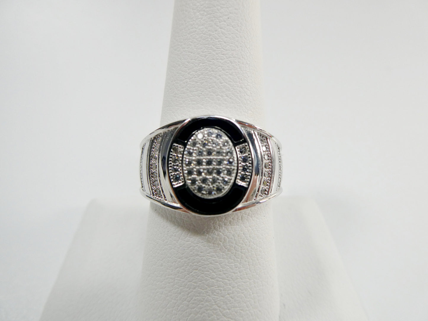 real solid 925 sterling silver men ring rhodium plating finish
