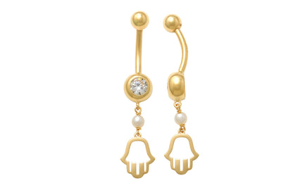 14k Real Solid Yellow Gold Mother of Pearl Turtle Belly Button Ring Piercing