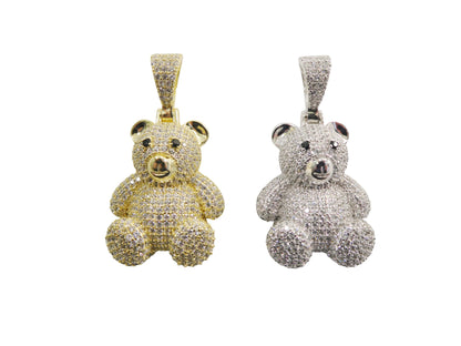 Real 925 Sterling Silver Medium Size Teddy Rear Charm Pendent
