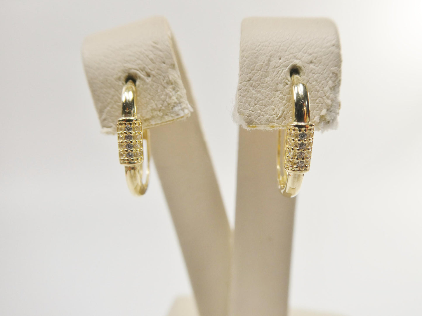 real 10k solid yellow gold buckle hoop huggie earrings
