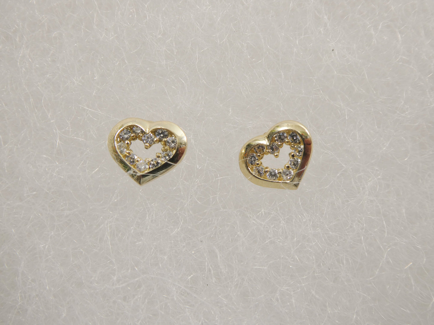 real 10k solid yellow gold small heart push post stud earrings
