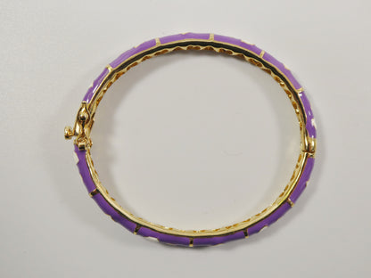 18k Yellow Gold Filled 50mm Purple Enamel Children Bangle Bracelet
