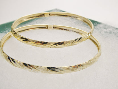 14K Real Solid Yellow Gold Children Baby Bangle Bracelet