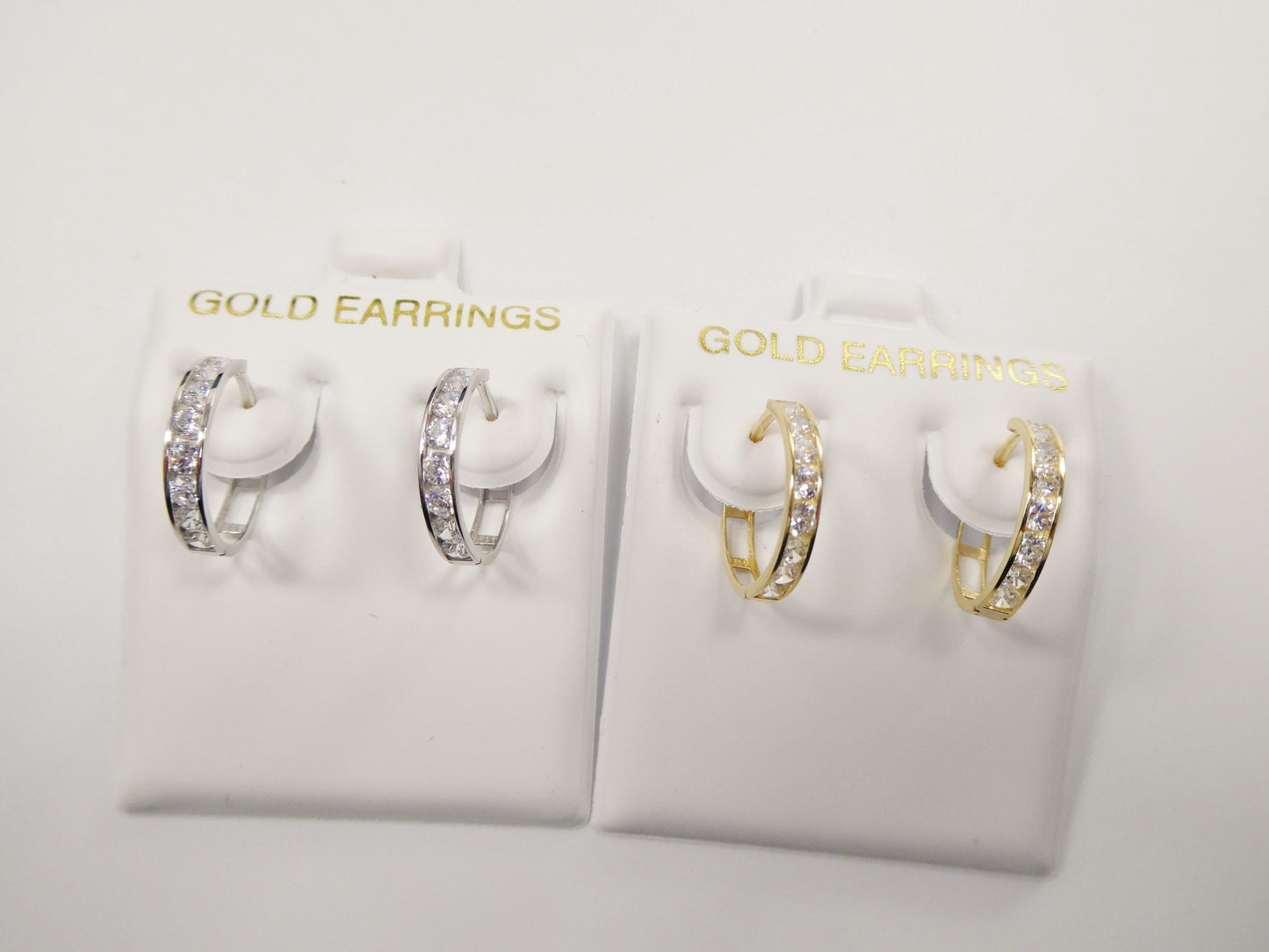 real 10k solid yellow gold 14.5mm hoop huggie earring