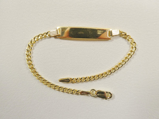 real 10k solid yellow gold 5.5 inch curb style baby bracelet