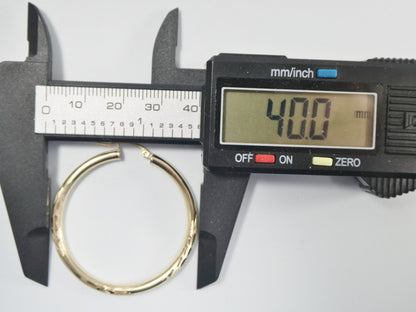 10k Real Solid Yellow Gold Dioamond Cut Hoop Earring