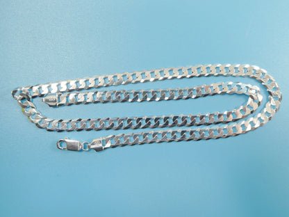 Real 925 Sterling Silver 6.5MM Italian Solid Chain Lobster Lock Clasp