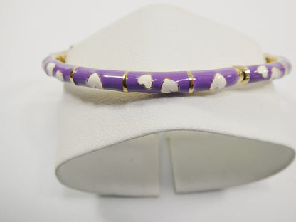 18k Yellow Gold Filled 50mm Purple Enamel Children Bangle Bracelet