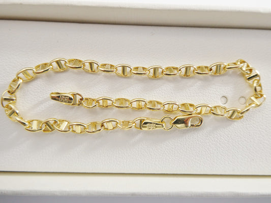 real 14k solid yellow gold 7 inch mariner ladies bracelet