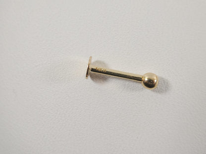 14K Real Solid Yellow Gold Lip Chin Stud Piercing