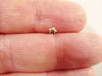 14k Real Solid Yellow Gold Star Nose Ring