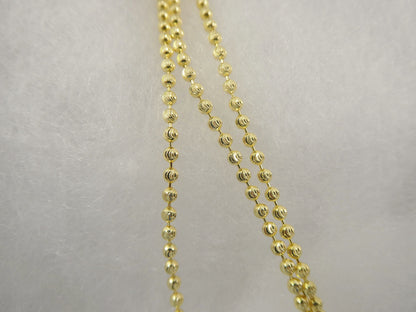 Real 2mm 925 Sterling Silver Moon Cut Chain 14k Yellow Gold Finish