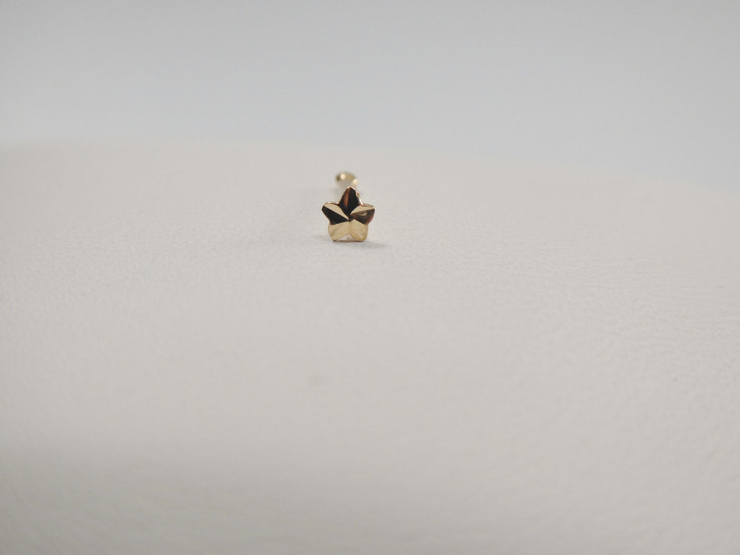 14k real solid yellow gold star nose stud ring