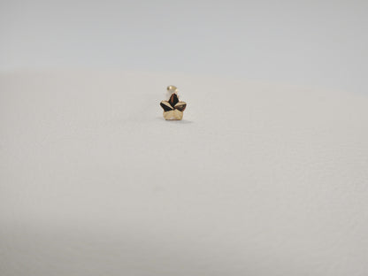 14k Real Solid Yellow Gold Star Nose Stud Ring