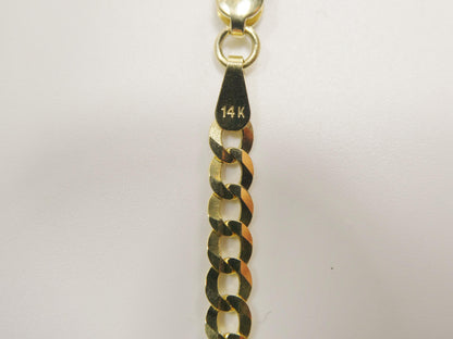 14k Solid Real Curb 7 Inch Bracelet