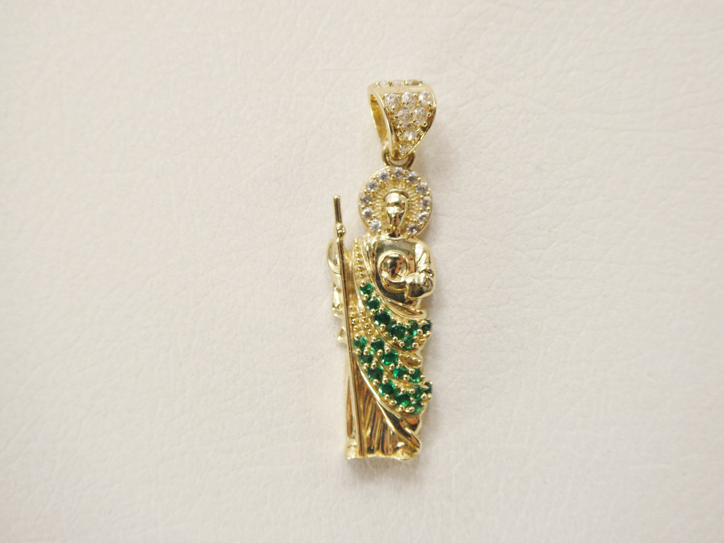 14k real solid yellow gold saint jude charm pendent