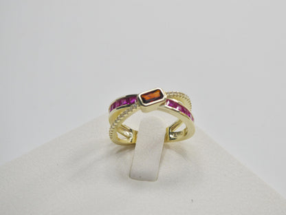 Real 925 Sterling Silver over 14 Yellow Gold Ring