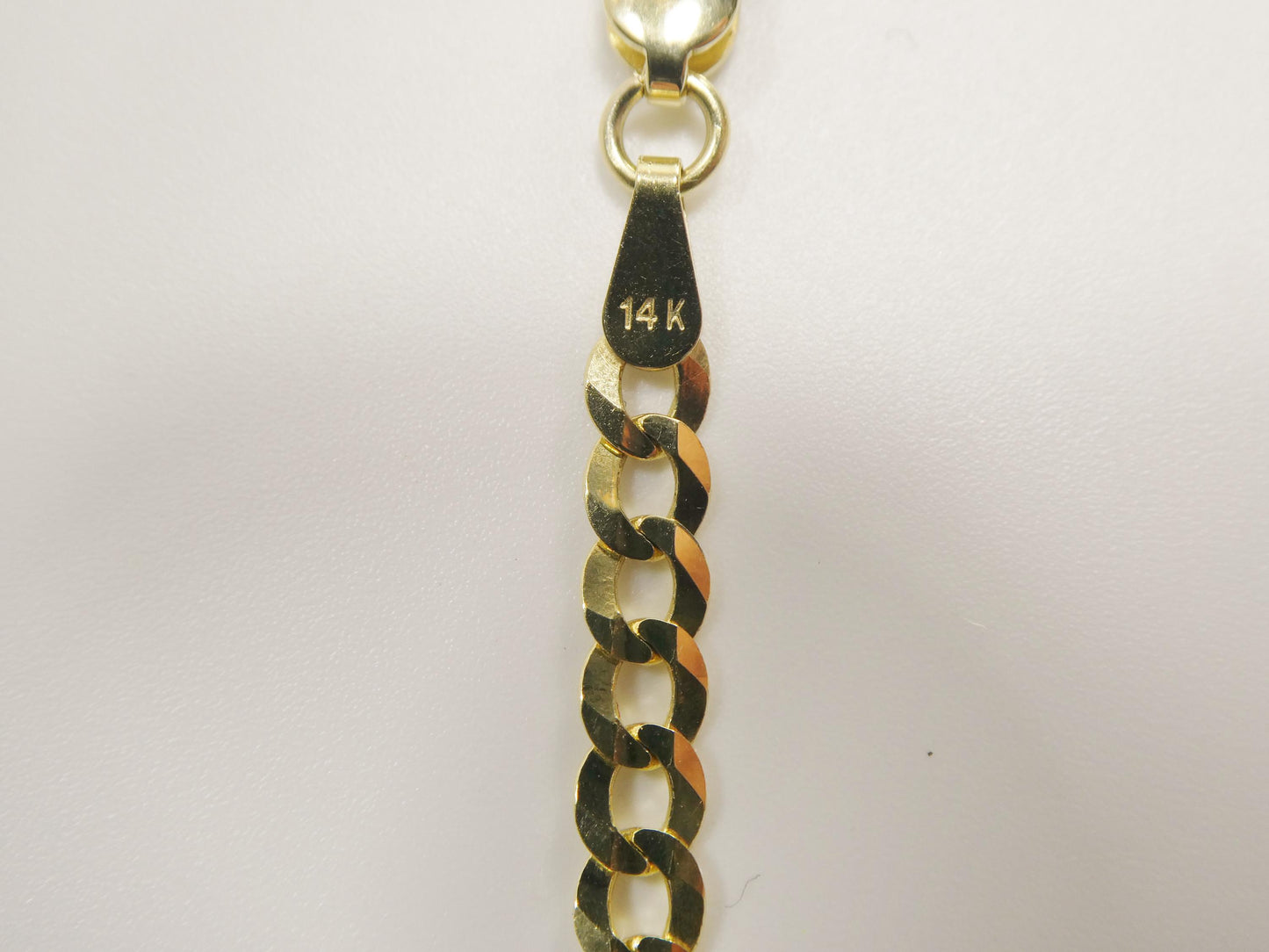 14k solid real curb 7 inch bracelet