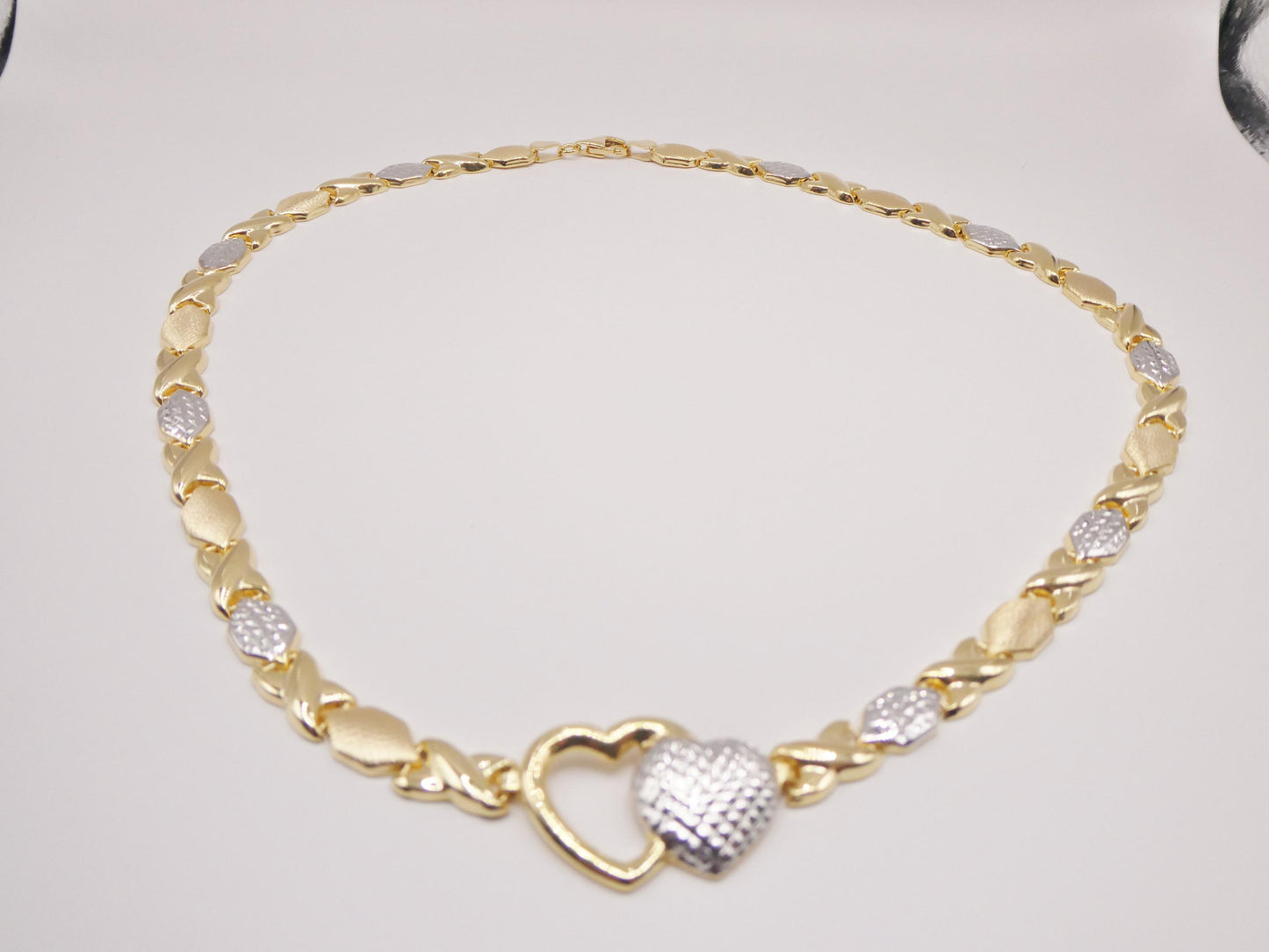 real 925 sterling silver xo hugs and kisses stampato set necklace and bracelet