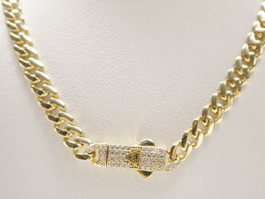 real 10k solid yellow gold 5mm Monaco necklace