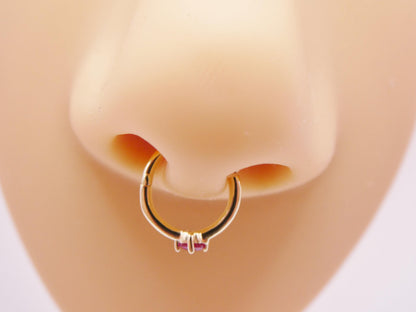 14k Real Solid Yellow Gold Seamless Clicker Cartilage Helix Hoop