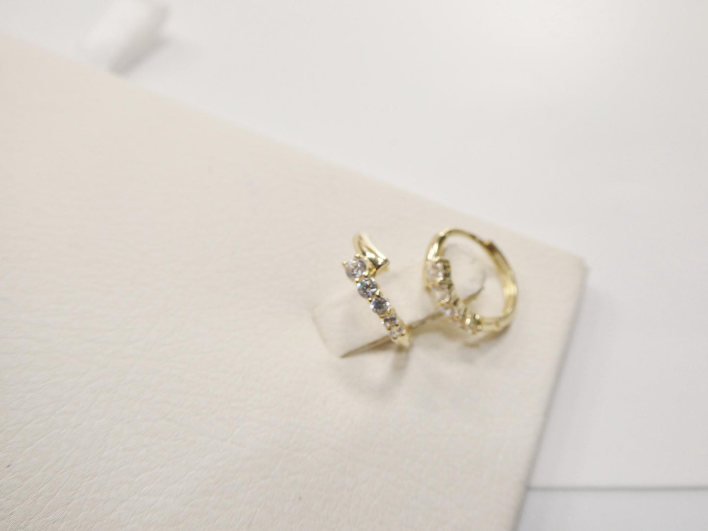 real 10k solid yellow gold designer hoop huggie earrings