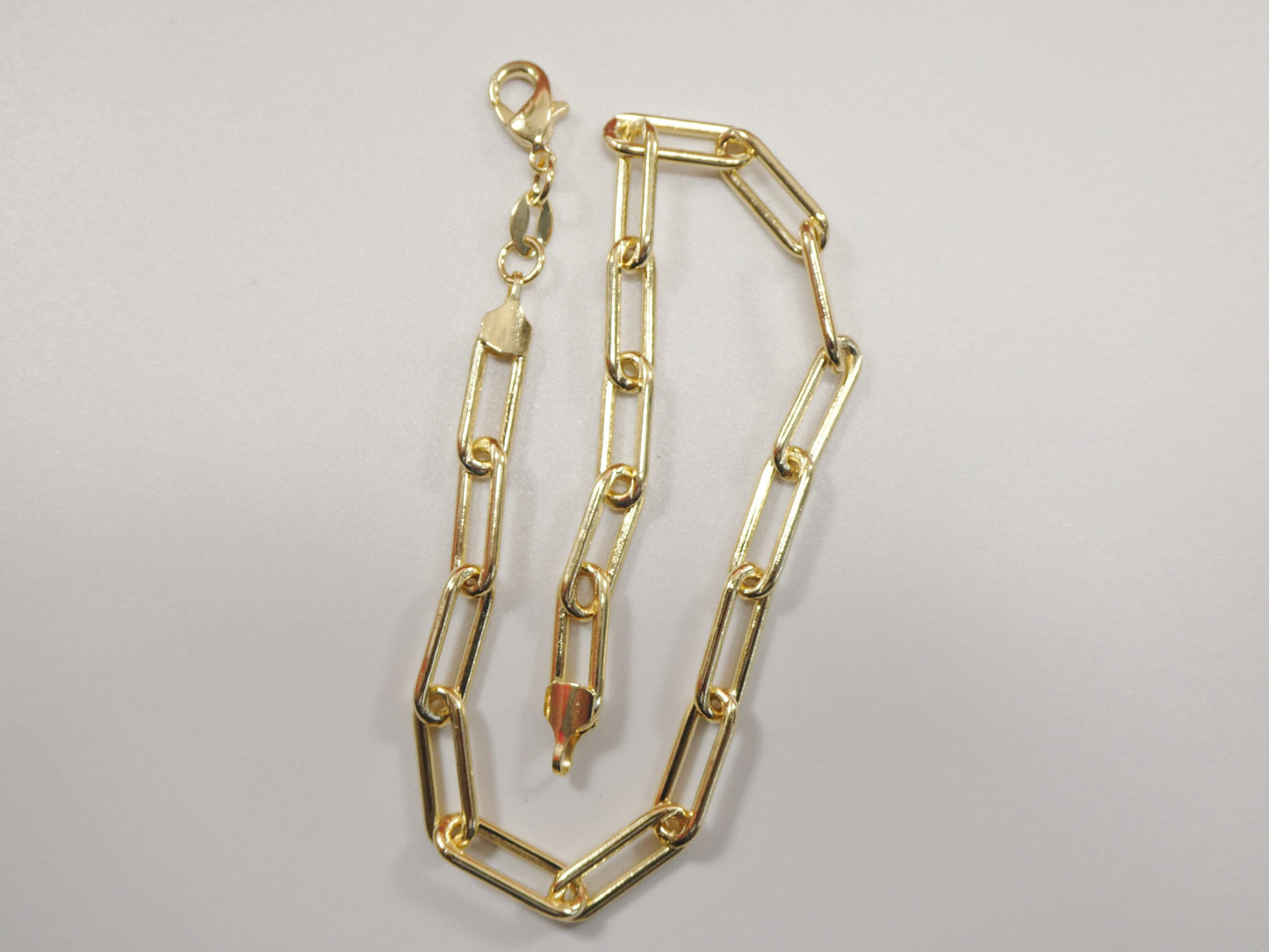 7.5 / 10 inch 14k gold filled paper clip chain ladies  bracelet