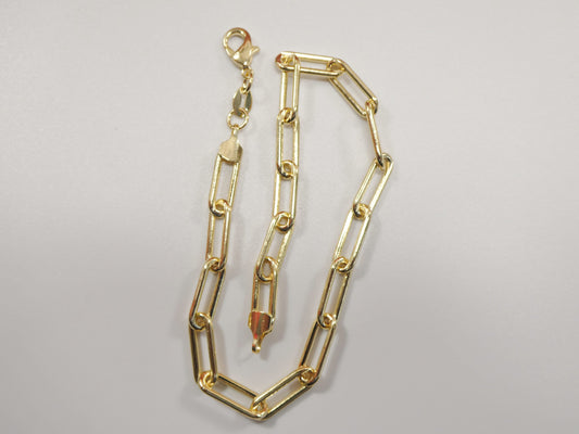7.5 / 10 inch 14k gold filled paper clip chain ladies  bracelet