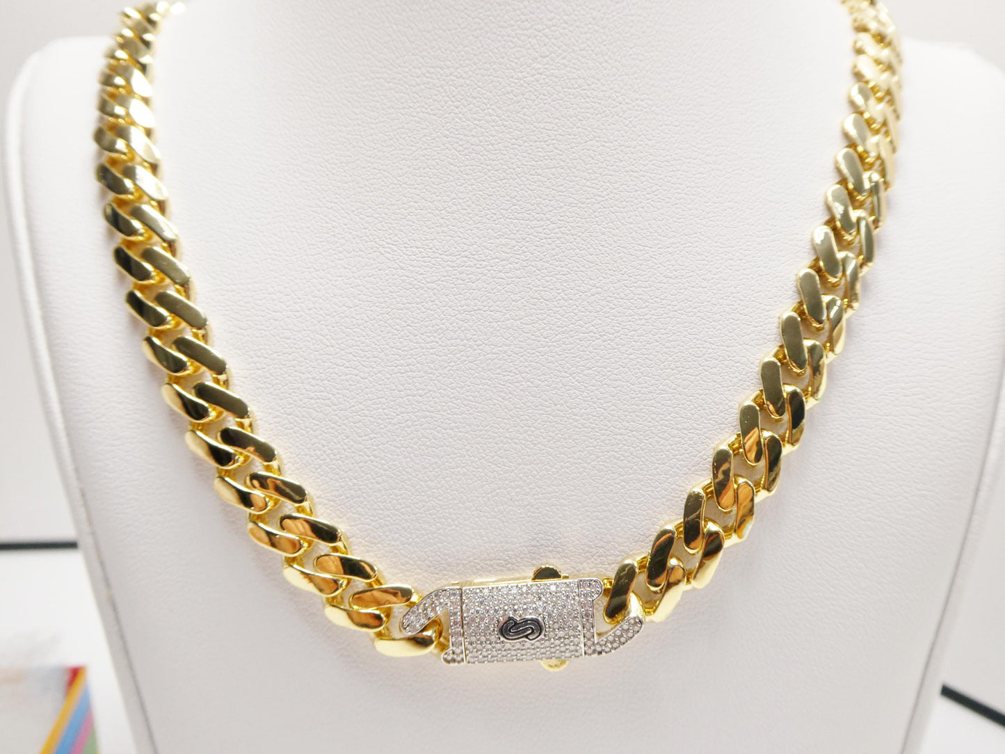 9mm Monaco link chain necklace bracelet moissanite real 925 sterling silver