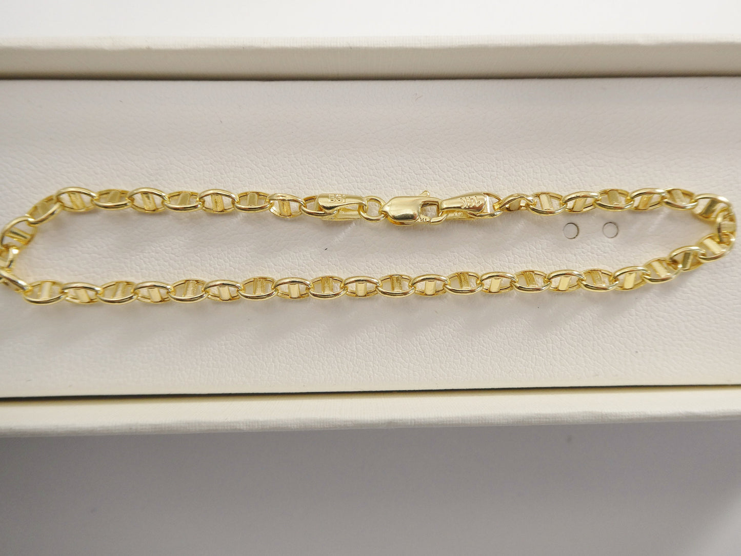 real 14k solid yellow gold 7 inch mariner ladies bracelet