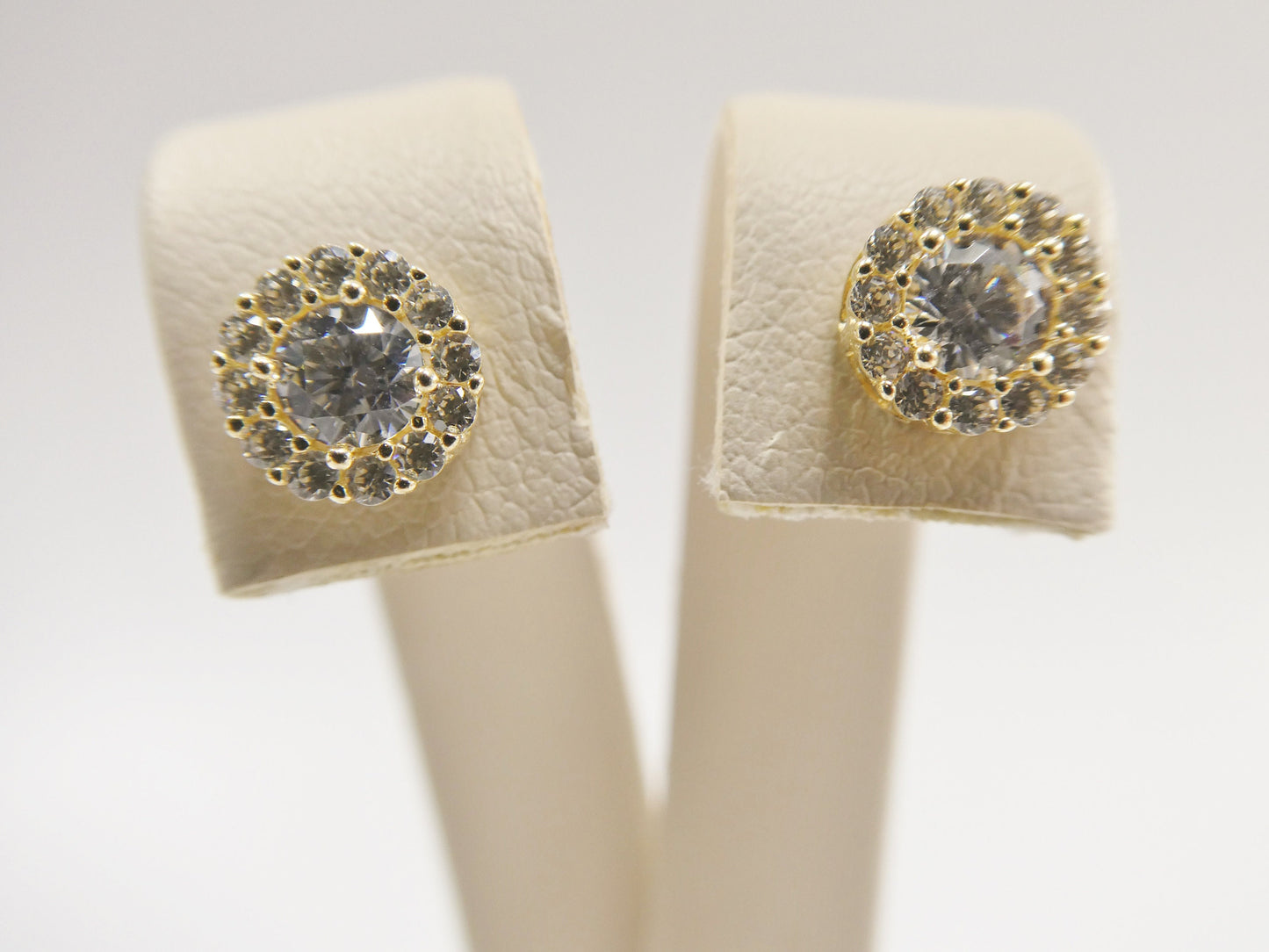 real 10k solid yellow gold push post circle stud earrings