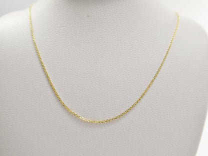 14k Real Solid Yellow Gold Tiny Small Cable Chain Necklace