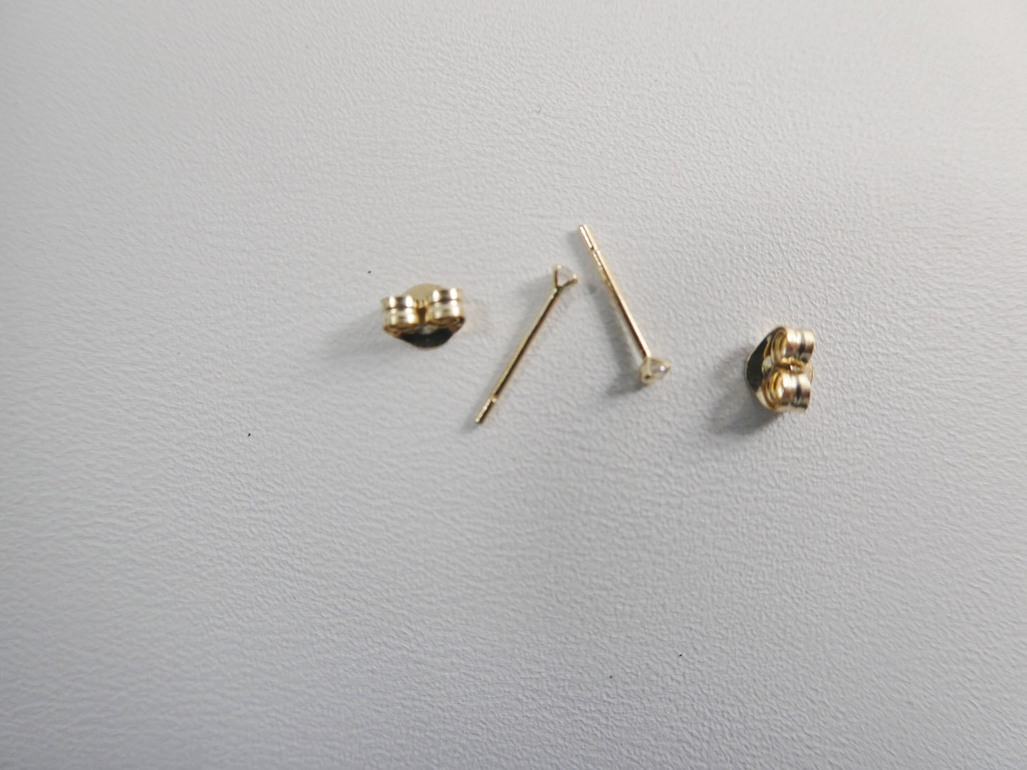 14k real solid yellow gold push post pair nose earring