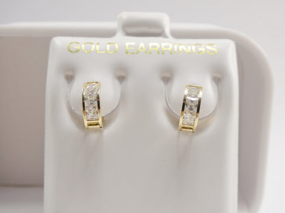Real 10k Solid Yellow Gold Small 9mm Hoop Huggie Earrings